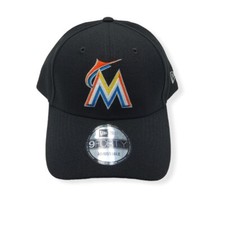 New Era Miami Marlins 9Forty The League Black Adjustable Strap Hat