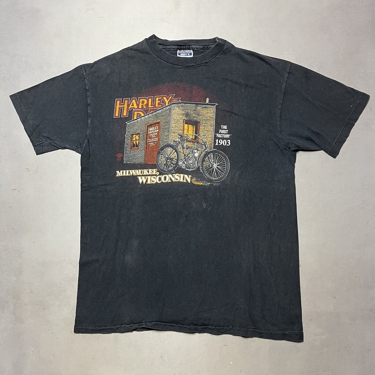 Vintage 80s Harley Davidson 1st Factory for Biker Only Single 