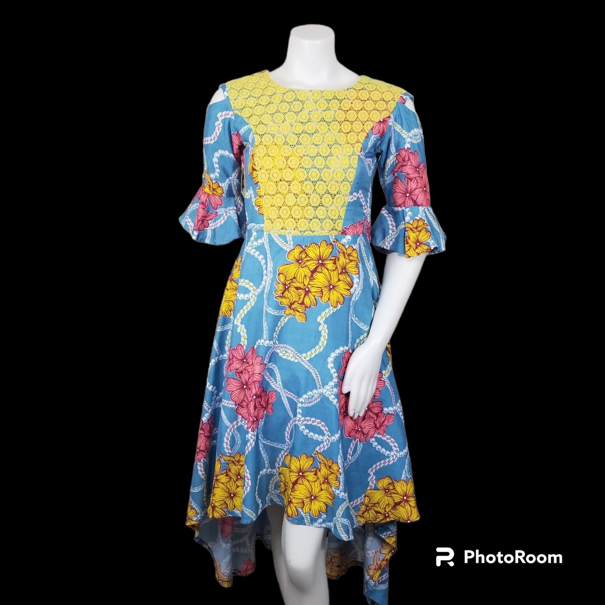 Custom Dress XS 0 2 Blue High Low Floral Crochet Bodice Shift Handmade Party | eBay Custom Dress XS 0 2 Blue High Low Floral Crochet Bodice Shift Handmade Party | eBay
