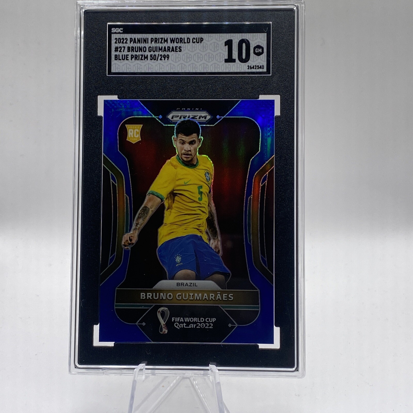 2022 Panini Prizm World Cup Qatar - Blue Prizm /299 #27 Bruno Guimaraes (RC)