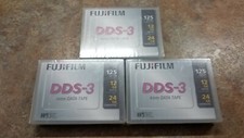 Fujifilm DDS-3 Data Cartridge 4mm Tape 125 meters 24gb Compressed 3 Tapes DDS3