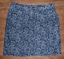 CHRISTOPHER BANKS - STRETCH FLORAL-DENIM STRAIGHT JEAN SKIRT - MISSES 4