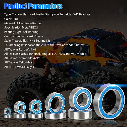 21Pcs RC Bearings Kit for Traxxas Slash 4x4 Rustler Stampede 4X4 VXL Telluride - Picture 7 of 9