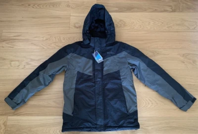 NEU Herren Mountain Warehouse Skijacke Mantel Dusk II schwarz grau Winter XS XL