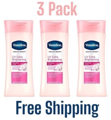*3-PK*Vaseline Healthy Bright UV Extra Brightening GlutaGlow Body Lotion 3x200ml