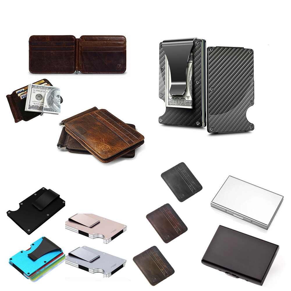 Slim Vintage Genuine Leather Money Clip Wallet for Men Front Pocket Minimalist Design  -image