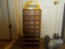 Vintage Antique Shoe Lace Wood Display Shelf Sign Store Display 10 Cent