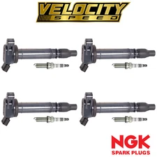 UF663 For Scion iQ 1.3L Ignition Coil & NGK Iridium IX Spark Plug Set of 4
