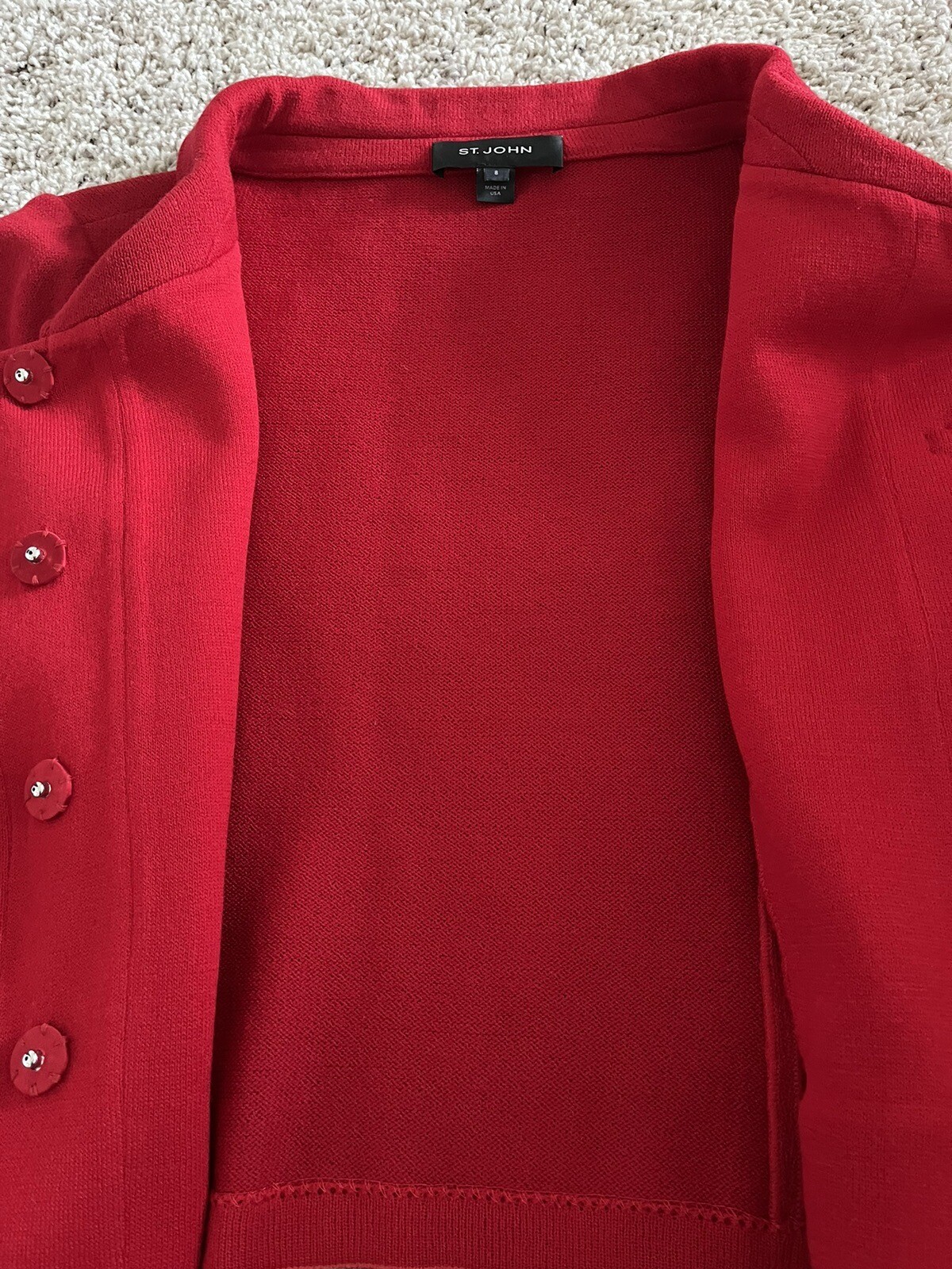 St. John Knit Jacket Size 8 Red eBay