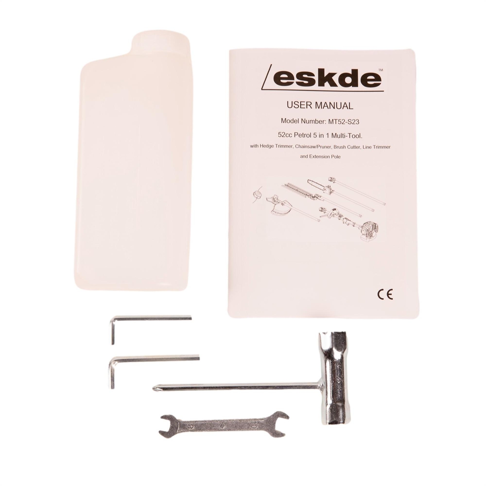 Tagliasiepi A Benzina, 52 Cc, 5 In 1 A Benzina Multifunzione Con Asta Telescopica (2,7 M), 8500 Giri/min E Lunghezza Di Taglio 40 Cm, Strumento - Foto 13