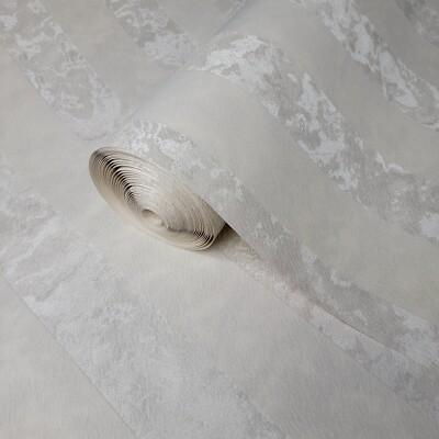 Modern stripes Flocked Wallpaper off white Textured Flocking striped Velvet roll