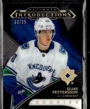 2018-19 UD Ultimate Collection Introductions Onyx Black Elias Pettersson Rookie