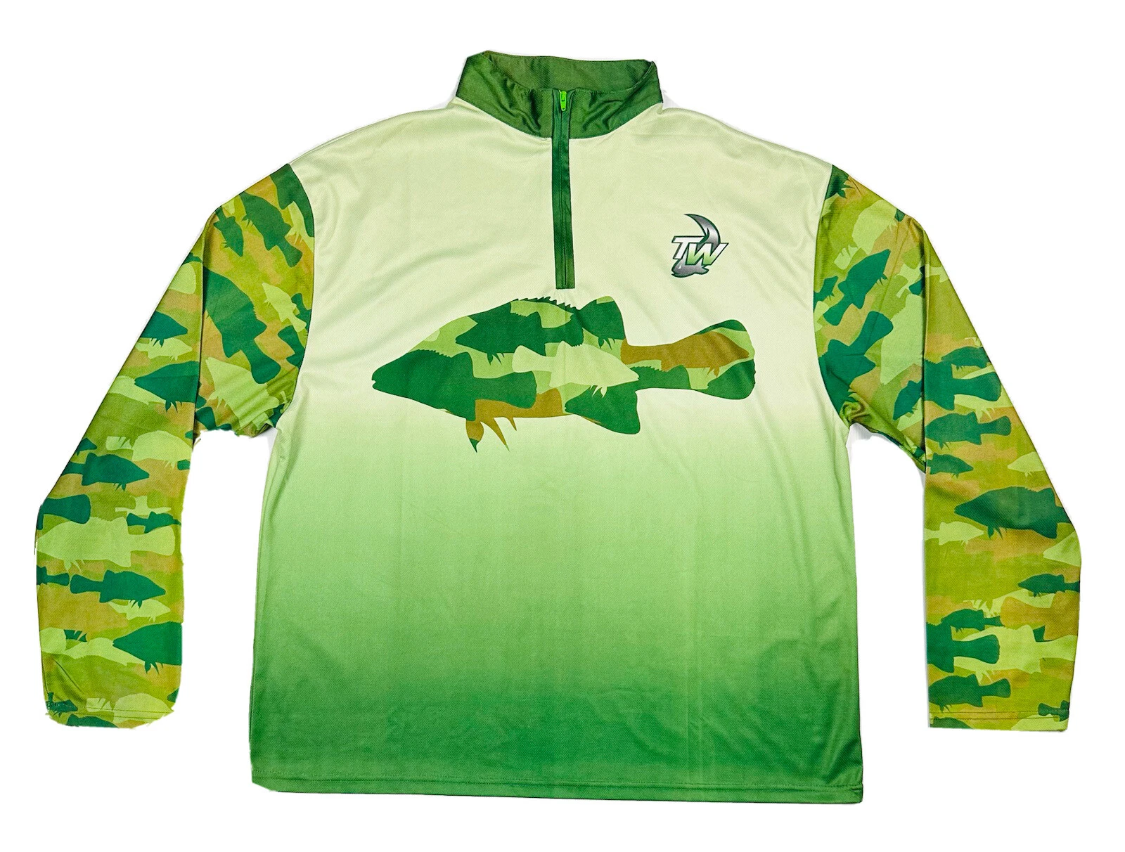 Tackle World Mens 1/4 Zip Long Sleeve Fishing Shirt Size XL Outdoors Camping Cod
