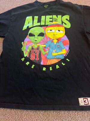 Lyrical Lemonade Black T-shirt Aliens Are Real by Cole Bennett