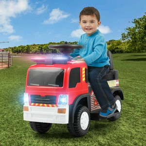 kids riding fire truck