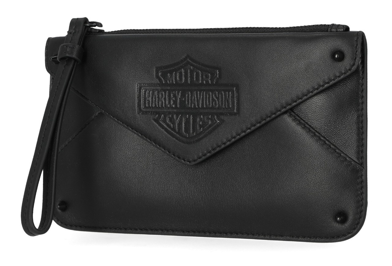 Harley-Davidson® Women's Bar & Shield Cone Stud Wristlet Clutch - Black MWW025