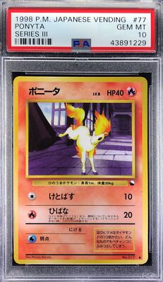 Pokemon Japanese Ori Vending 077 Ponyta Series 3 77 1998 Card PSA