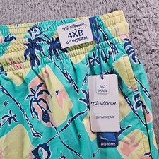 NWT Caribbean Roundtree  Yorke Swim Shorts Trunks Men's 4XB Lined Zip Pocket