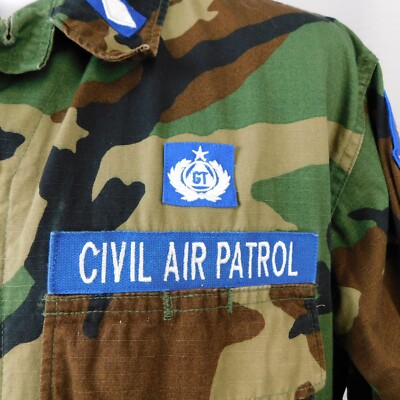 CAP Civil Air Patrol BDU Woodland Camo Shirt Jacket - Medium 