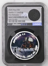 2025 $1 Niue Reverse Proof 1oz Silver Apollo 11 Neil Armstrong Jacket NGCX PF 10