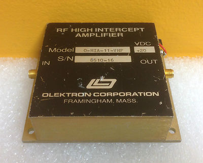 Olektron 0-HIA-11-VHF +20 VDC, SMA (F-F) RF High Intercept Amplifier