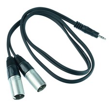 3m 3.5mm Stereo Jack Plug to 2 x XLR Male plug Audio Lead Cable
