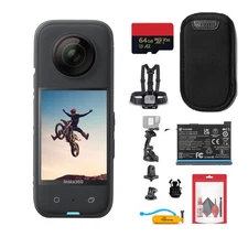 Insta360 X3 - Waterproof 360 Camera + 50-in-1 Accessory Kit + 64GB Card + More