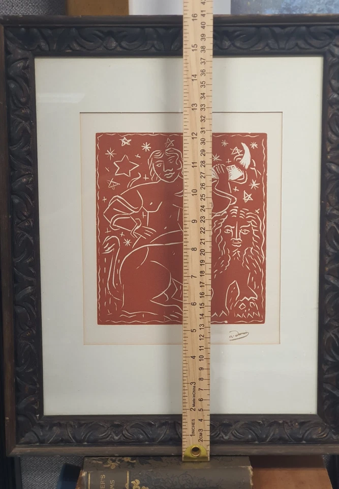 Impresión en madera original del zodiaco André Derain 1910 impresión fauvismo matisse firmada Foto 2 de 4