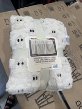 NWT SAME DAY SHIP VIRAL TIK TOK COSTCO FAUX FUR HALLOWEEN FALL THROW WHITE GHOST