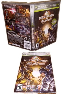 Mortal Kombat Vs. DC Universe Platnum Hits Box Art & Manual Only (Xbox 360)