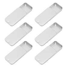 Slide Top Tin Containers for Lip Balm, Crafts, Storage - 0.25oz, 6 Pack