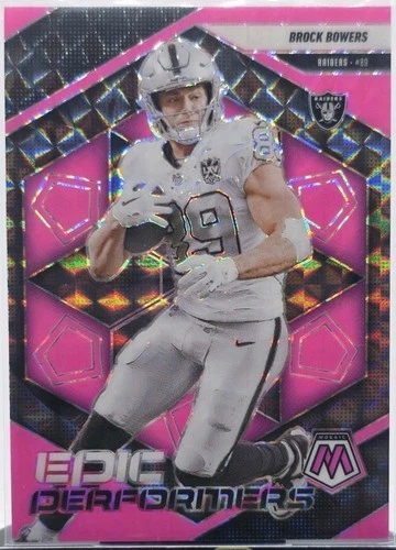 Brock Bowers Mosaic Pink Fluorescent 2025 Panini Mosaic - Epic Performers #4