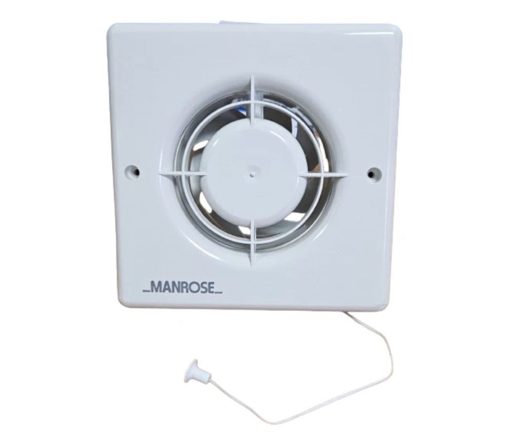 Manrose Extractor Fan with Pull Cord 100mm 4 inch Bathroom Axial | XF100P