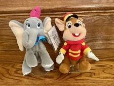 Disney Dumbo Elephant  Timothy Mouse Plush Bean Bag NWT