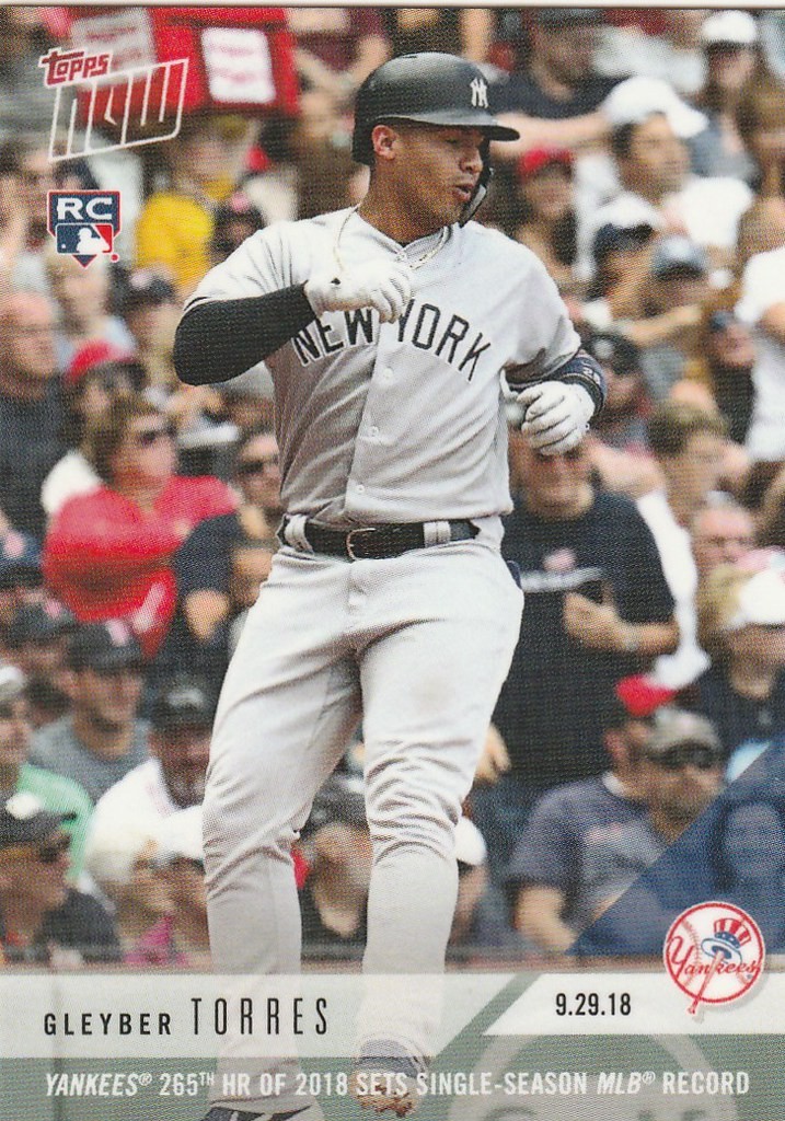 2018 TOPPS NOW #804 GLEYBER TORRES NEW YORK YANKEES 265TH HOME RUN