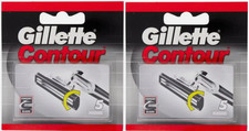Pack 2 x 5 = 10 Lames GILLETTE CONTOUR Lot Rechange Rasoir Men Vintage ORIGINAL