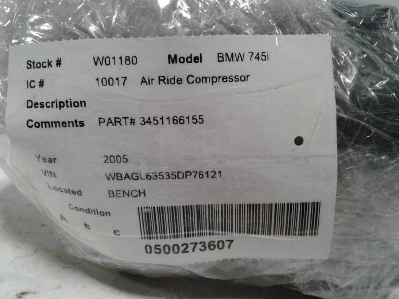 Air Suspension Pump Compressor 02-05 2002-2005 BMW 745i 3451166155 - Image 4 of 4