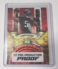 1/1  DONOVAN McNABB 2025 Leaf Valiant HONOR GUARD Pre Production Proof Eagles