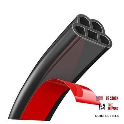 85.3Ft Car Door Rubber Seal Strip Double Layer Universal Self Adhesive 85.3FT