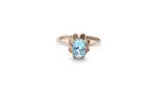Sterling Silver 925 Blue Topaz Ring Size 6.75 U7
