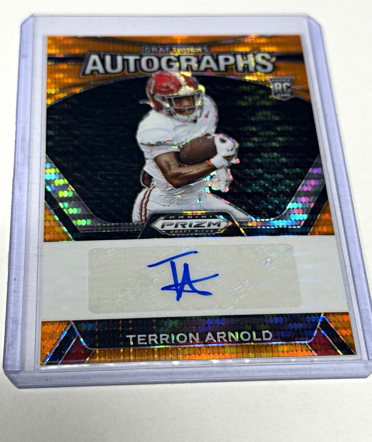 Panini 2024 Prizm Draft Picks Terrion Arnold Orange Pulsar Auto RC /49
