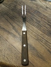 CUTCO 2 Prong Turning Carving Fork No 36 Brown Handle Made In USA