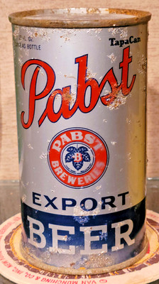 1936 PABST BLUE RIBBON FLAT TOP BEER CAN PREMIER-PABST 2 CITY IRTP OI 4 1/2% LID