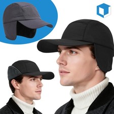 1/2PCS Winter Hat with Ear Flaps Fleece Lined Thermal Waterproof Baseball Cap