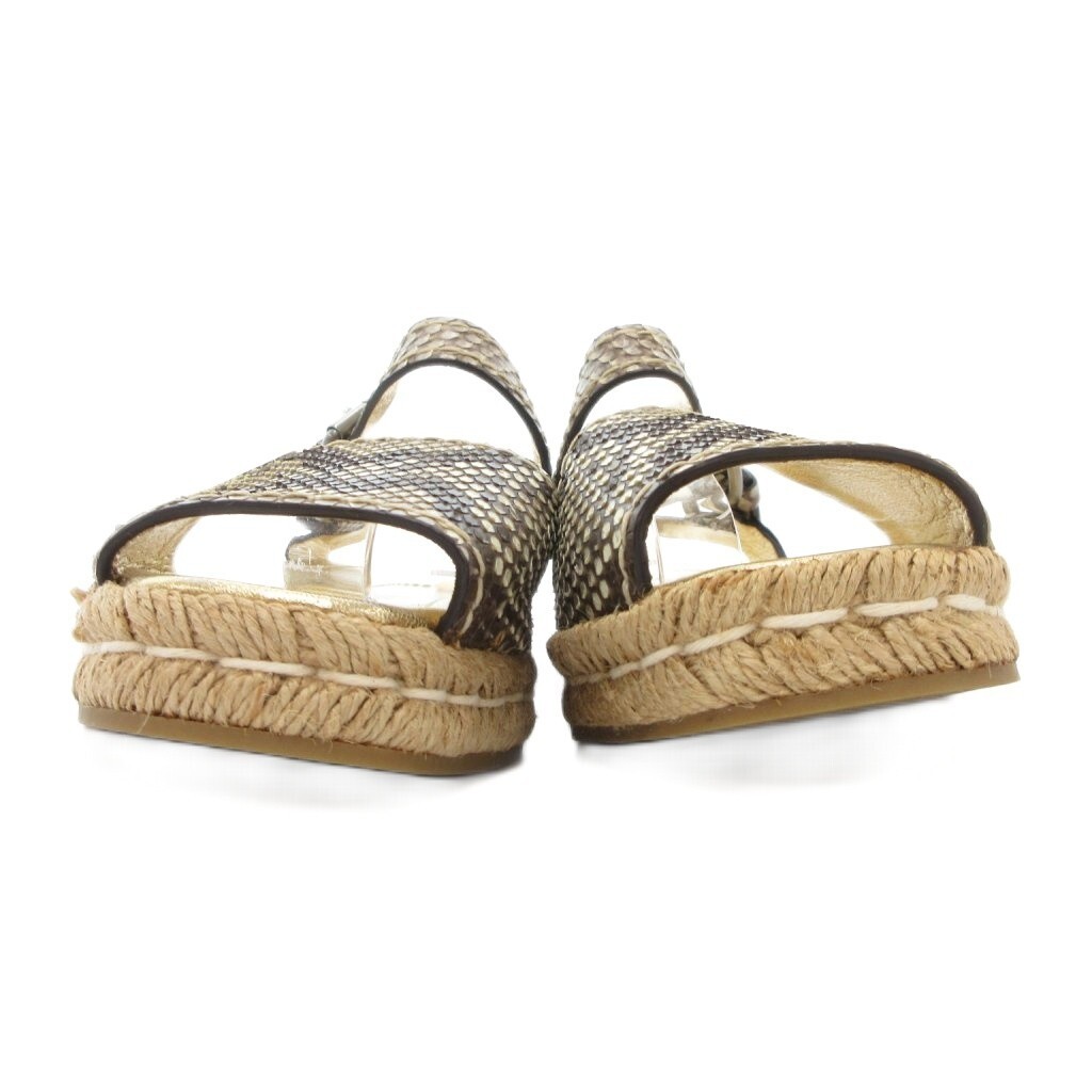 Prada Sandals Shoes Sto Tap Python Pattern Beige … - image 3