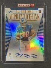 TJ Hockenson Autographed Rookie Card 2019 Panini Apprentice Ink /50 Auto AI-TJ