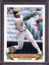 RICKEY HENDERSON 1993 Topps #750 Colorado Rockies Inaugural Stamp Parallel