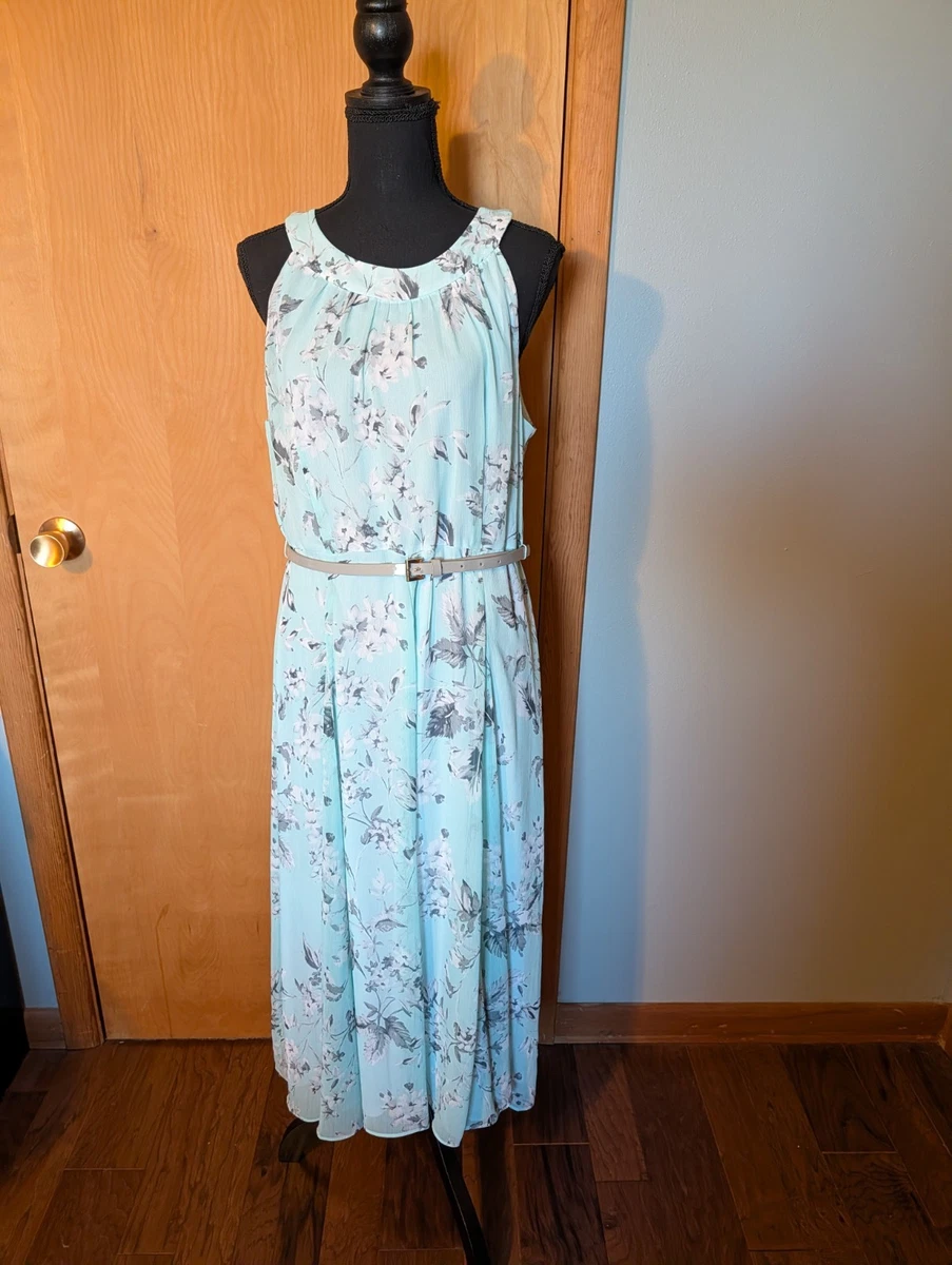 sachin and babi light blue dress Mango button through halterneck midi dress in black