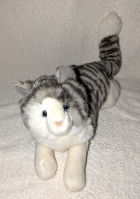 Douglas Cuddle Toy '''Smokey'' The Gray and White Tabby Cat Plush 15''