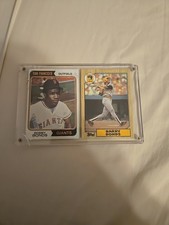 BARRY BONDS ROOKIE CARD WITH HIS FATHER BOBBY BONDS. rookie card picture